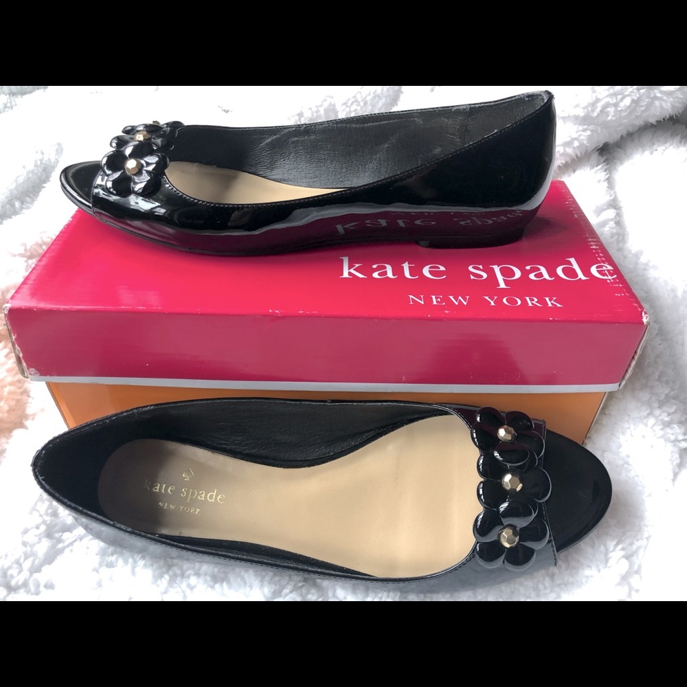 Kate Spade NWB Black Patent Flats